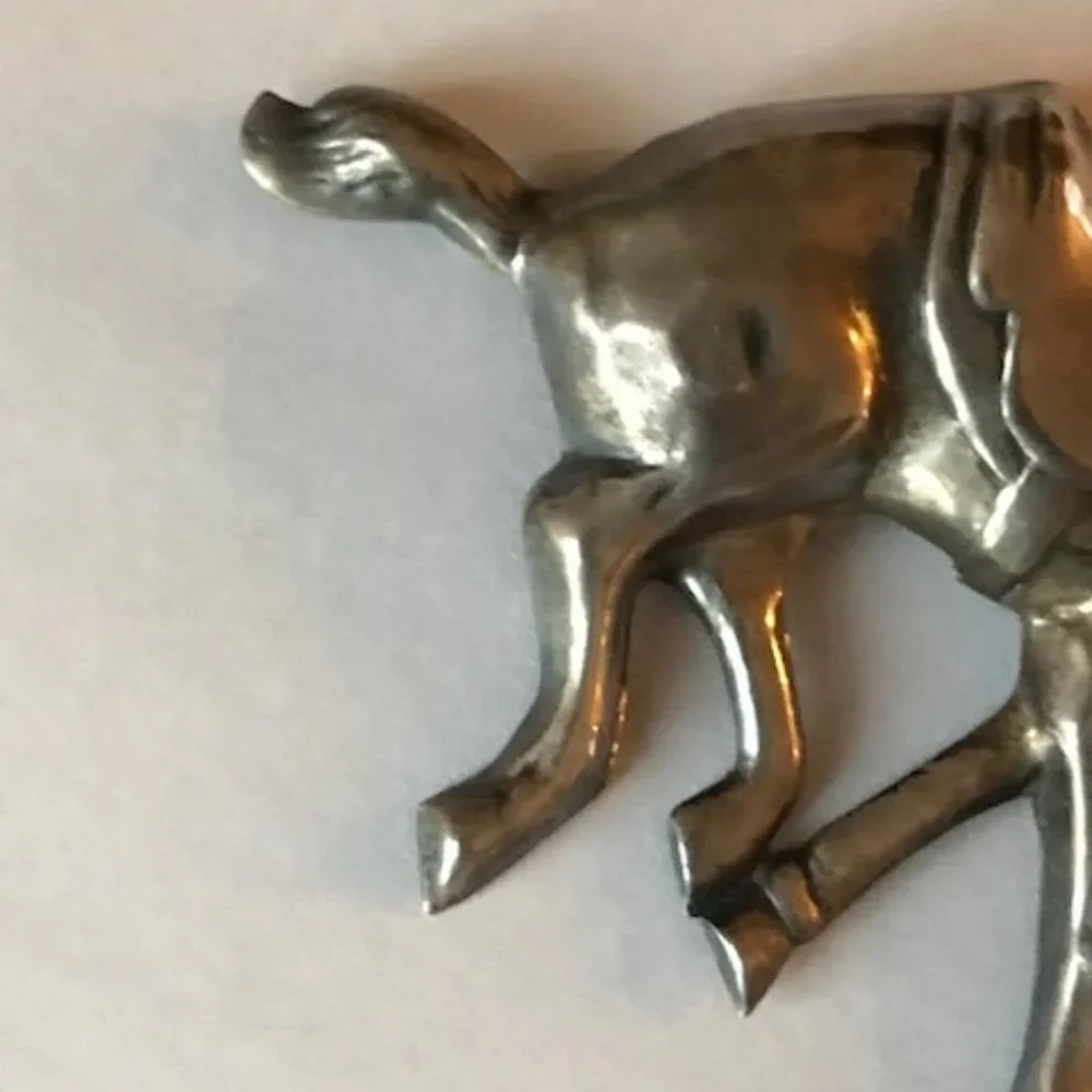 Vintage STERLING SILVER Bucking Horse Pin/Broach Western/Cowgirl